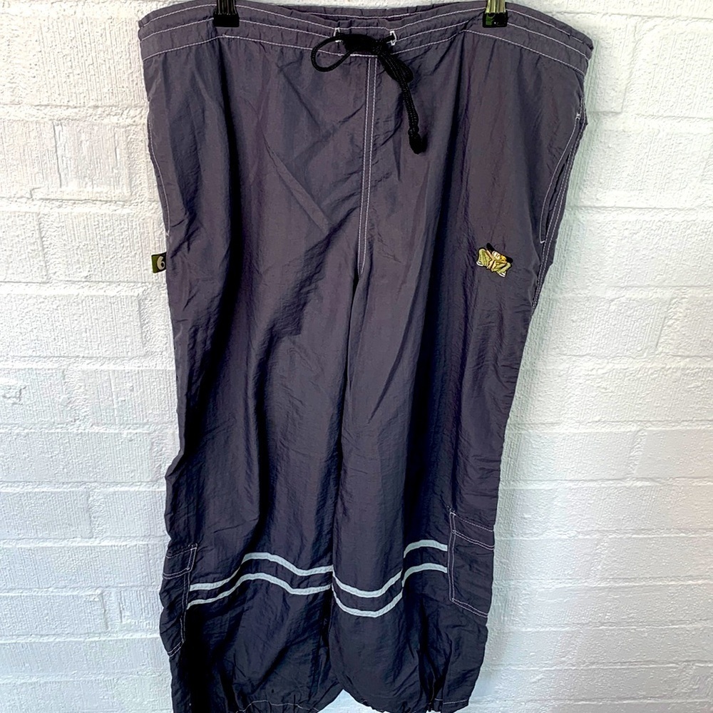 Vintage Y2K Buggirl Baggy Wide Ankle Cargo Rave Skater Pants Gray Sz M